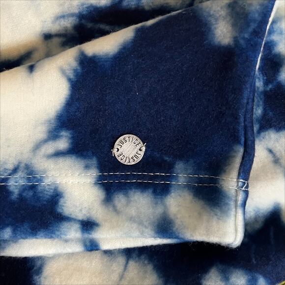 Justice Girl's Tie-Dye Hacci Cropped Sweatshirt in French Navy Size Large - Picture 4 of 8